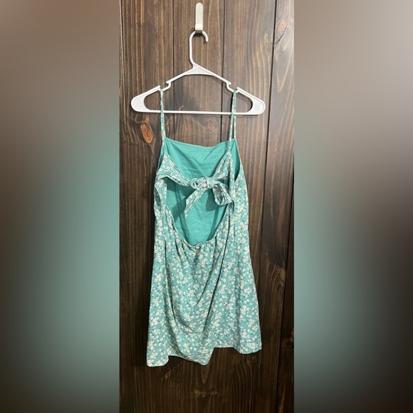 American Eagle Floral Mini Dress Spaghetti Strap, Tie Back Size:Large - Picture 7 of 11
